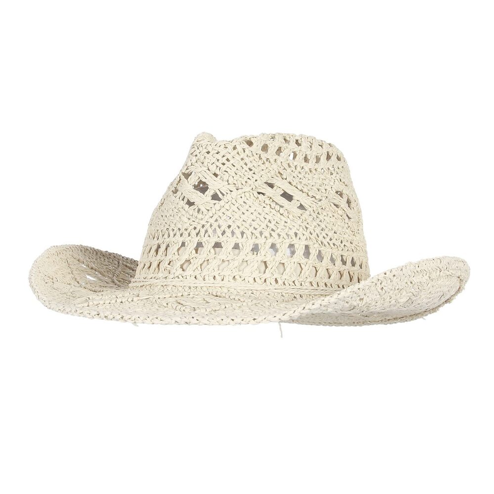 7535 Men & Women's Summer Cowboy Cowgirl Straw Hat Hollow Out Woven Roll Up